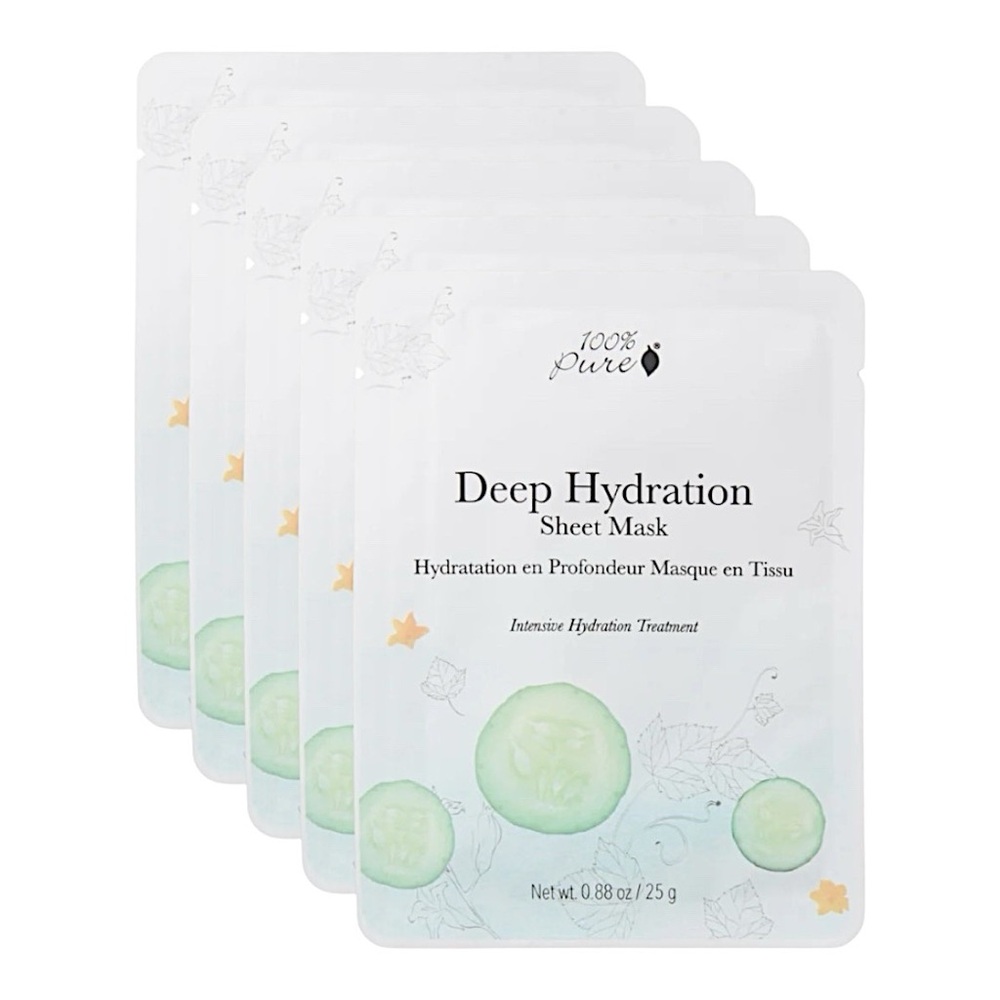 100% PURE DEEP HYDRATION SHEET MASK 5PCS - BRAND NEW